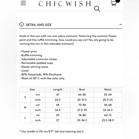 Chicwish Ruffled Floral Shirring Swim One-Piece Large NEW Soft Girl Romantic - Picture 15 of 15